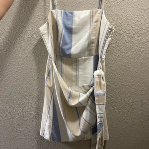 Tan & blue beach/summer dress